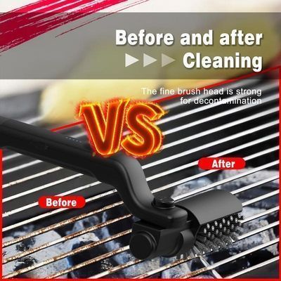 🔥Electric BBQ Grill Brush Cordless and Rechargeable Stainless Steel Bristles,Two Cleaning Brushes,Adjustable Angle